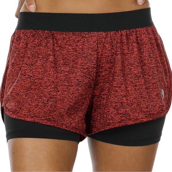 Women’s 2 in 1 Athletic Workout Shorts Activewear Jogging Sz Small - Picture 1 of 10